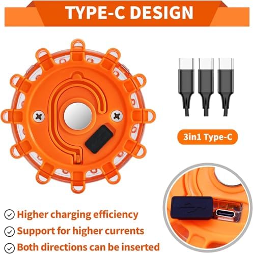 12Pack LED Road Flares, Rechargeable Emergency Safety Kit - Image 3