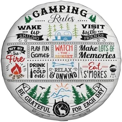 Spare Tire Cover for RV Camper Camping Rules, Weatherproof Universal Wheel - Image 2