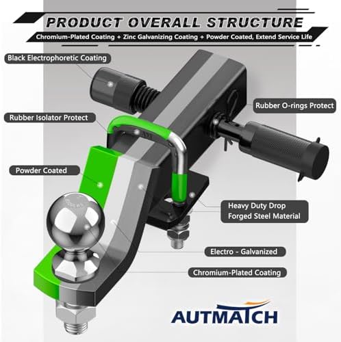 AUTMATCH Trailer Hitch Ball Mount - Image 5