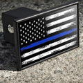 American Flag Aluminum Trailer Hitch Cover, Thin Blue Line, 2 inch by Unknown