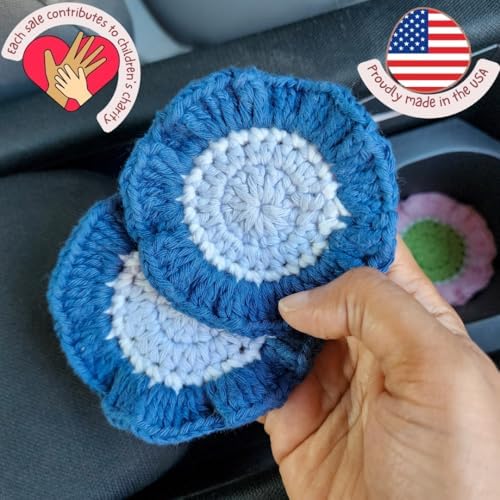 Cotton Crotchet Ruffled Flower Coaster Set - Image 2