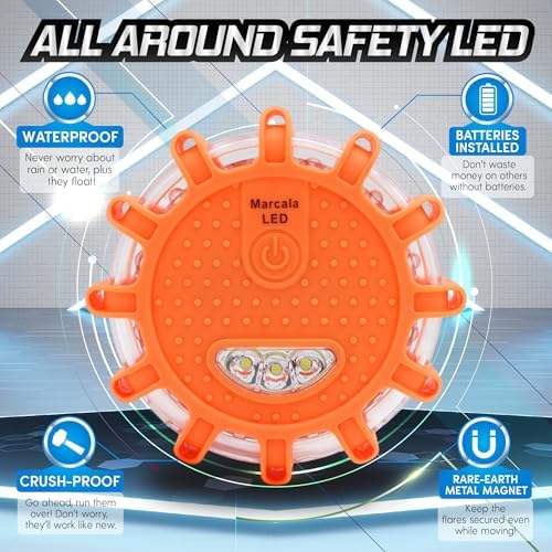 MARCALA 3‑Pack LED Road Flares | DOT Compliant Emergency Lights - Image 5