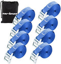 Cartman 1" x 12 ft Lashing Straps, 8 Pack, 600 lb Break Strength by CARTMAN