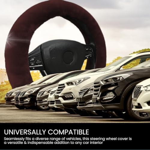 Andalus Brands Luxury Fluffy Car Steering Wheel Covers – Genuine Merino - Image 6