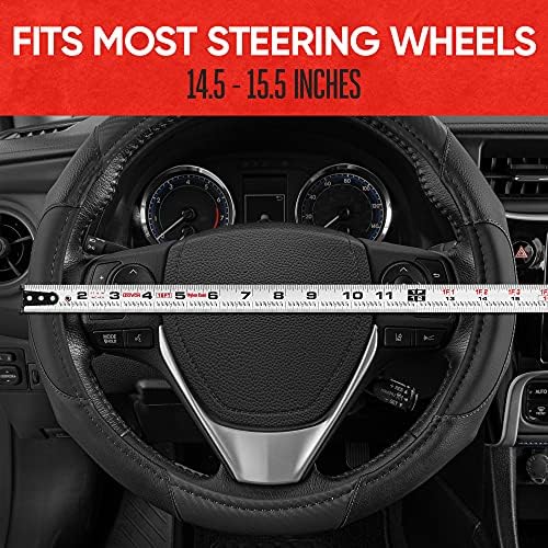 Motor Trend GripDrive Carbon Fiber Steering Wheel Cover, Non-Slip Sporty Racing - Image 6
