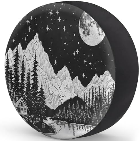 Rv Spare Tire Cover Wheel Mountain Moon Forest Tire Covers Wheel Protectors - Image 2