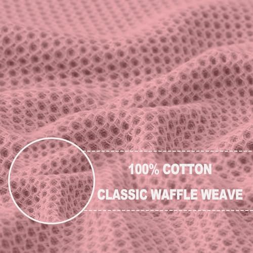 Homaxy 100% Cotton Waffle Weave Kitchen Dish Cloths 18-Pack, Dried Rose - Image 2