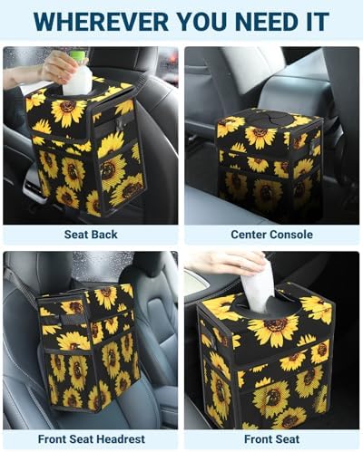 Capolo Car Trash Can with Lid, Leakproof Car Garbage Can Car Trash Bag - Image 6