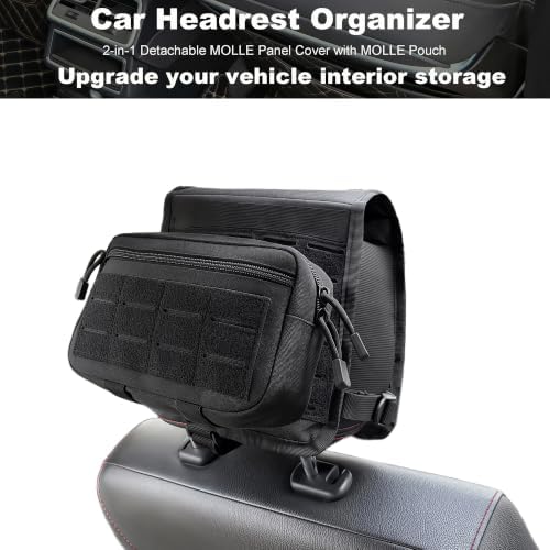 Katadem Car Seat Back Organizer, 2 in 1 Detachable Car Headrest Organizer - Image 3