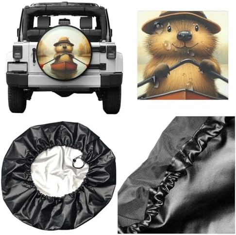 Funny Beaver Universal Spare Tire Cover, 14 Inch, Cute Waterproof Polyester - Image 5