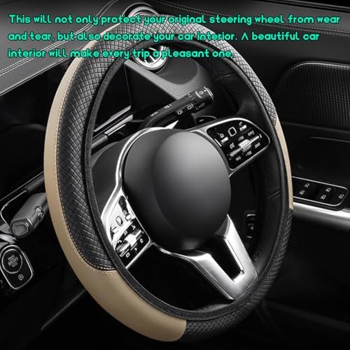 Car Steering Wheel Cover, 15 inch Carbon Fiber Microfiber Leather Elastic - Image 4