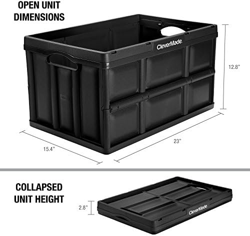CleverMade Collapsible Storage Bins, 46L 1 Pack, 75 lb Stackable - Image 3