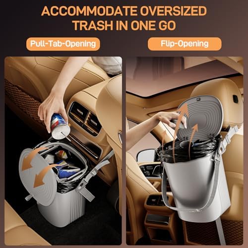 Waretary Car Trash Can with Lid, Leakproof Silicone, 2 Gallon - Image 6