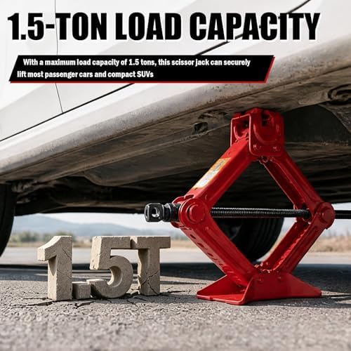 1.5 Ton Car Scissor Jack, 3.93"-13.18" Adjustable Low Profile Car Jack - Image 5