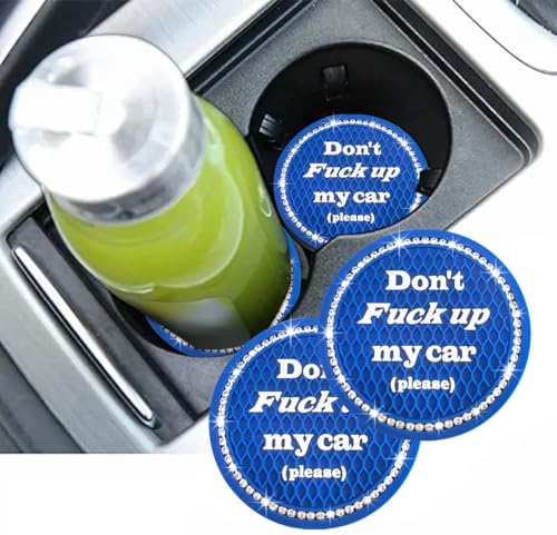 2 PCS Bling Car Cup Coaster, 2.75 Inch Anti-Slip Cup Holder Insert Coasters - Image 6