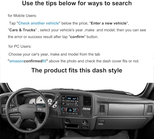 Dash Cover Mat Fit for 1999-2006 GMC Sierra/Chevy Chevrolet Silverado 1500 2500 - Image 2
