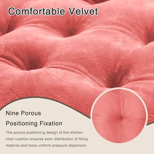 OVOV 4 Pack Chair Cushions for Dining Chairs 15.5"x15.5" Pink - Image 4