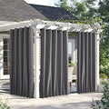 NICETOWN Weighted Curtains for Patio Waterproof W66xL84 Grey 2 Panels by NICETOWN