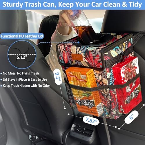 ELONGRIVER Leak Proof Car Trash Can - Image 2