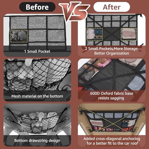 Extra Large Car Ceiling Cargo Net 43.3×27.5 Inch - Image 4