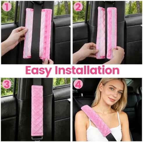 Amooca 2 Pack Seat Belt Covers Soft Shoulder Pad - Image 6