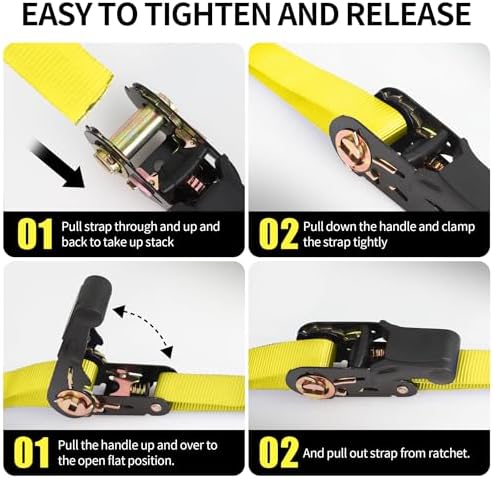 CARTMAN Ratchet Tie Down Straps, 1 in x 15 ft, 1500 lb - Image 5