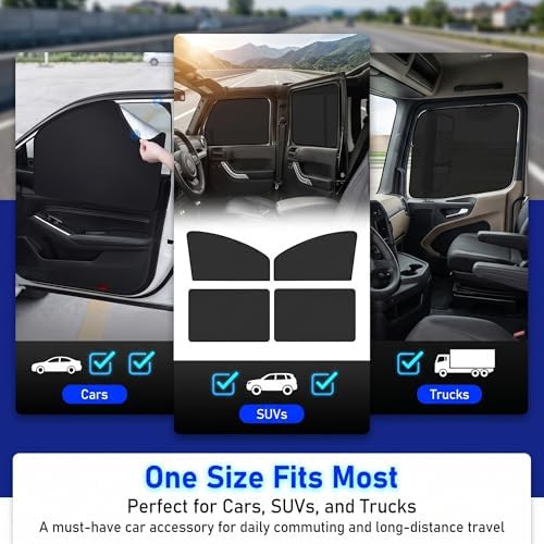 4 PCS Car Side Window Sun Shade, Sunproof Heat Insulation Car Window Shades - Image 6