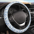 Blue Floral Steering Wheel Cover by Unknown