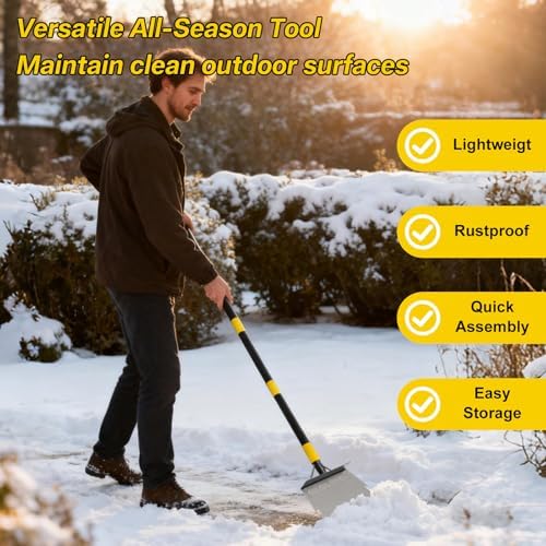 Garden Flat Shovel, 60” Ice Scraper, Snow Shovel - Image 7