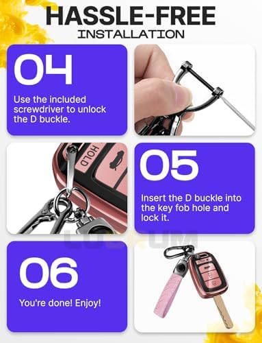 Lucrum Compatible with Honda Key Fob Cover & Keychain - Image 7