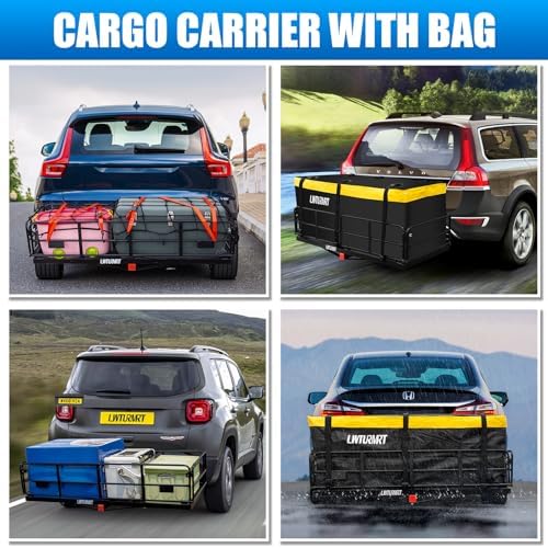 LWTURMRT Hitch Mount Cargo Carrier Basket 58"x24"x14''+Waterproof Bag+Net - Image 6