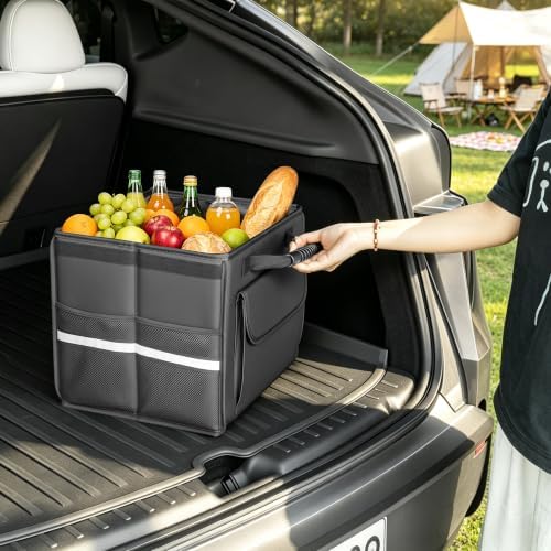 Trunk Organizer Car Organizer Leather Storage Box 1-grid Foldable - Image 7