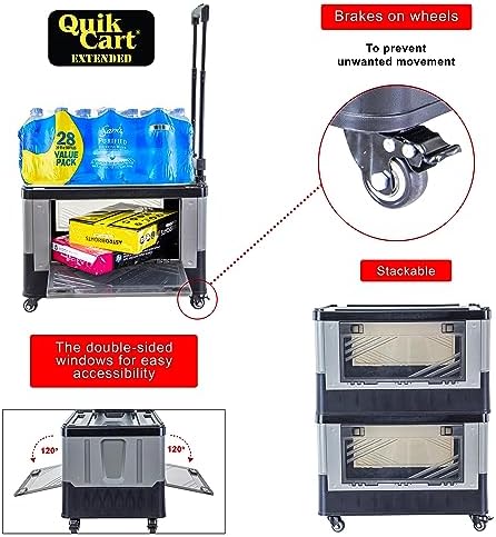 dbest Products Quik Cart Extended Collapsible Rolling Crate - Image 2