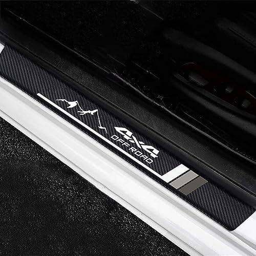 4Pcs Carbon Fiber Car Door Sill Protectors Door Entry Guard Compatible - Image 2