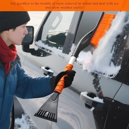 20.1 Inch Car Snow Scraper and Brush, Detachable Winter Snow Removal Tool - Image 4