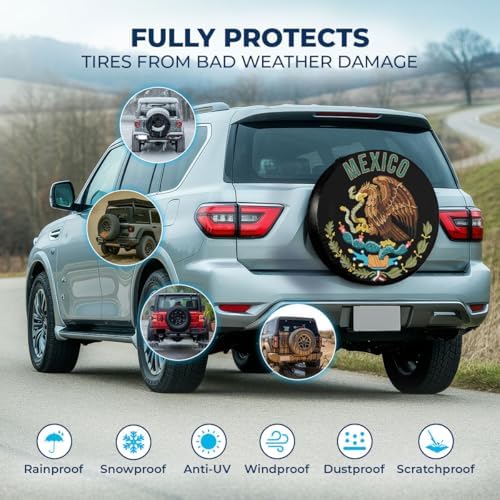 GENANY Mexico and Eagle Thick PVC Leather Spare Tire Cover Size 18 - Image 3