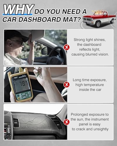 Cartist Dash Cover for Ford F100/ F250/ F350 1967-1972 Dashboard Cover Mat - Image 2