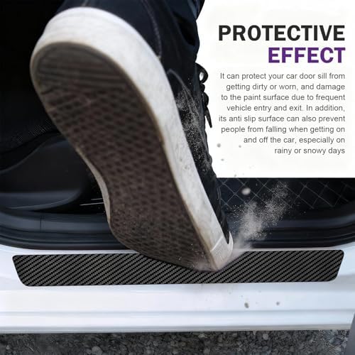 Car Door Sill Protectors, Carbon Fiber Auto Door Edge Guards Sticker, - Image 7