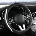 Szttswamp Car Steering Wheel Cover, Microfiber Leather White 14.5-15 Inch by Szttswamp