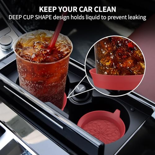 ME.FAN Car Cup Coasters Silicone Car Coasters/Automotive Cup Mats - Image 3
