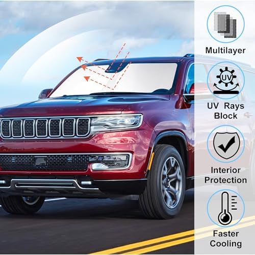 Windshield Sun Shade for 2022-2026 Jeep Wagoneer Accessories - Image 2