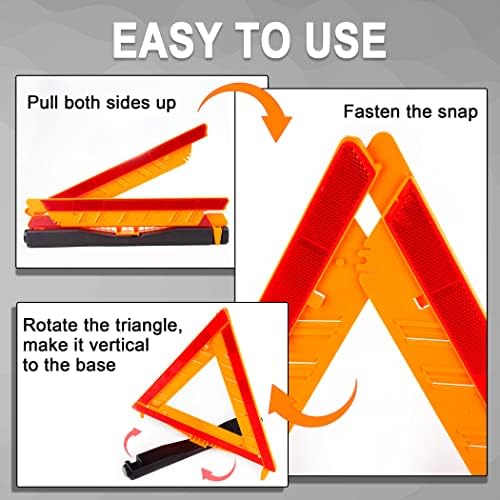 CARTMAN 3PK DOT Approved Foldable Road Safety Warning Triangles - Image 5