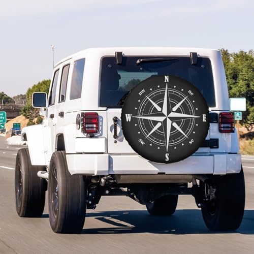 Compass Rose Symbol Spare Tire Cover Dust-Proof Wheel Tire Cover Fit Trailer - Image 3