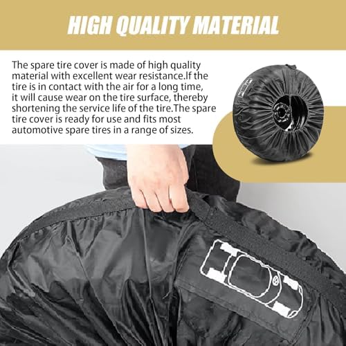 1 PC Car Tire Protector, 31.49" 210T Oxford Cloth Sun Dustproof 19"-23" Spare - Image 5