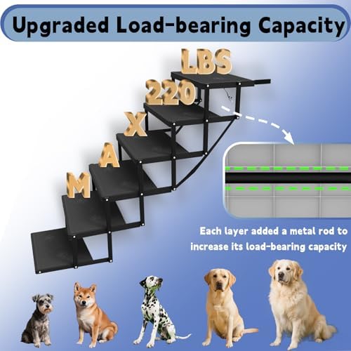 Dog Steps for Car & SUV – 6-Step Foldable Pet Stairs for Large Dogs, Non-Slip - Image 2