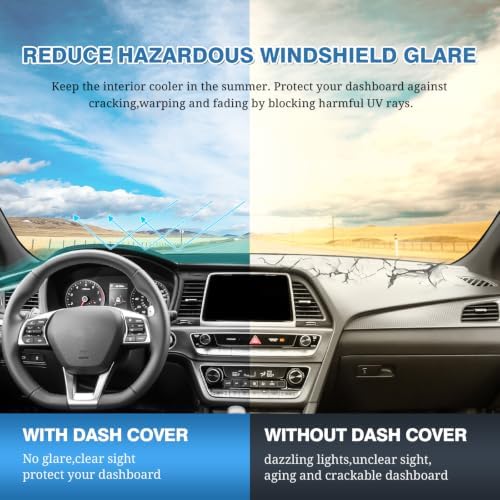 FIILINES Dash Cover for 2015-2019 Hyundai Sonata, Dashboard Mat Exact Fit for - Image 6