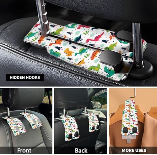 Car Seat Headrest Hook, Universal Leather Cute Hanger Holder Hook, Storage - Image 3