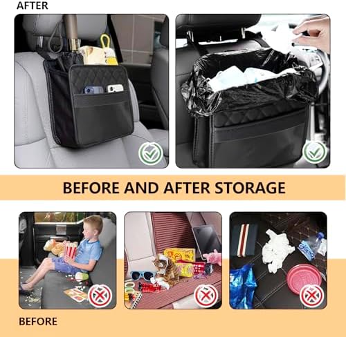 Car Seat Back Organizer, Seat Back Hanging Bag, Waterproof Leather Backseat - Image 4