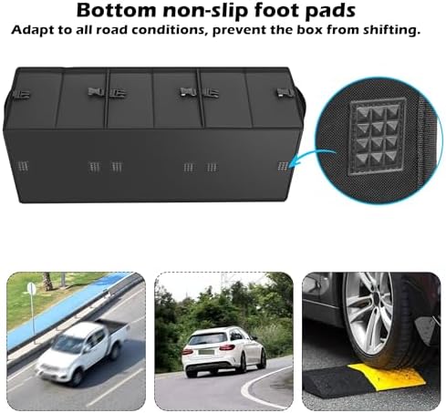 Trunk Organizer Car Organizer Leather Storage Box 3-grid Foldable - Image 6