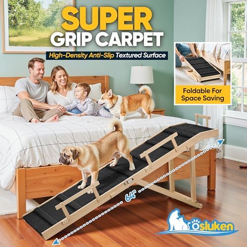 Dog Ramp for Bed with Rails, Dog Ramps for High Beds with Safety Side Railng - Image 5